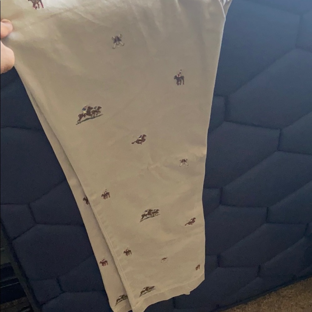 Polo Ralph Lauren Khaki Pants With Polo Designs